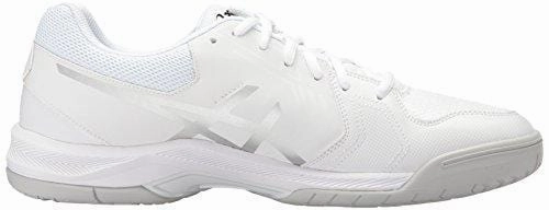 Asics Shoes Flat Feet ASICS Men's Gel-Dedicate 5 Tennis Shoe, White/Silver, 10.5 M US
