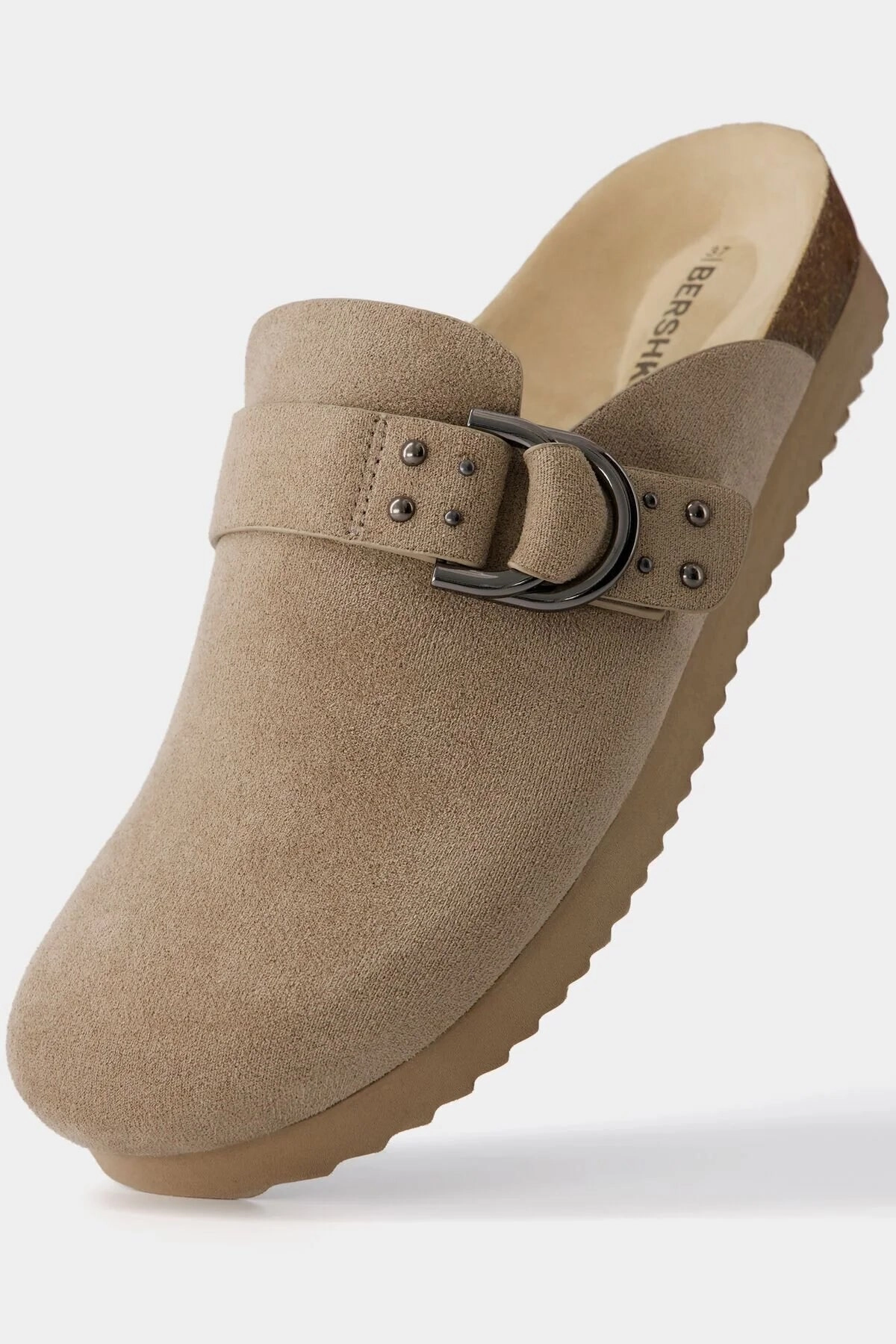 Bershka Women's Staple detailed buckle Slippers Knuckles Slippers