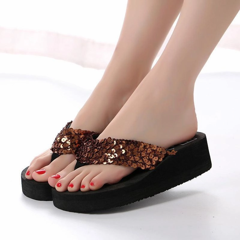 Locals Flip Flops Hawaii Sequin flip flops sandals beach shoes slippers women