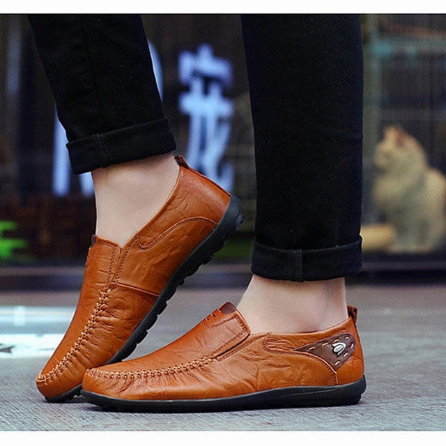 Swims Penny Loafers Mens Casual Leather Loafers with Rubber Anti Slippery Surface
