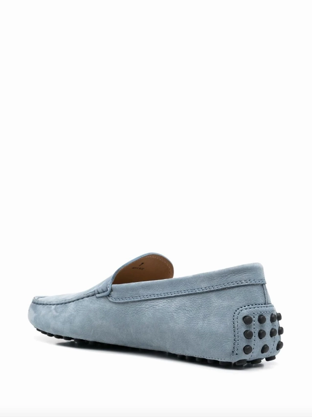 Tod's  Gommino Driving Shoes in Nubuck Heart Buckle Loafers