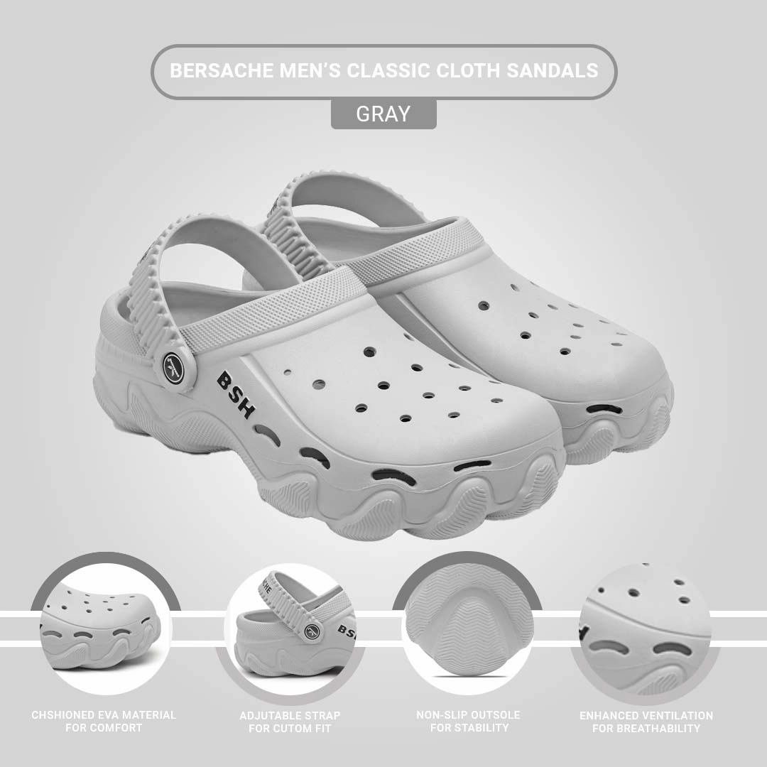 Just Sheepskin Slippers Bersache Extra Soft Classic Casual with  Regular wear with Ultra Soft & Flexibility Technology Clog's for Men's & Boy's (6090-Grey)