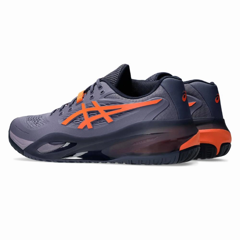 Asics Gel-quantum 180 4 Running Shoes ASICS GEL RESOLUTION X MEN'S TENNIS SHOE (GREYISH PURPLE/NOVA ORANGE)