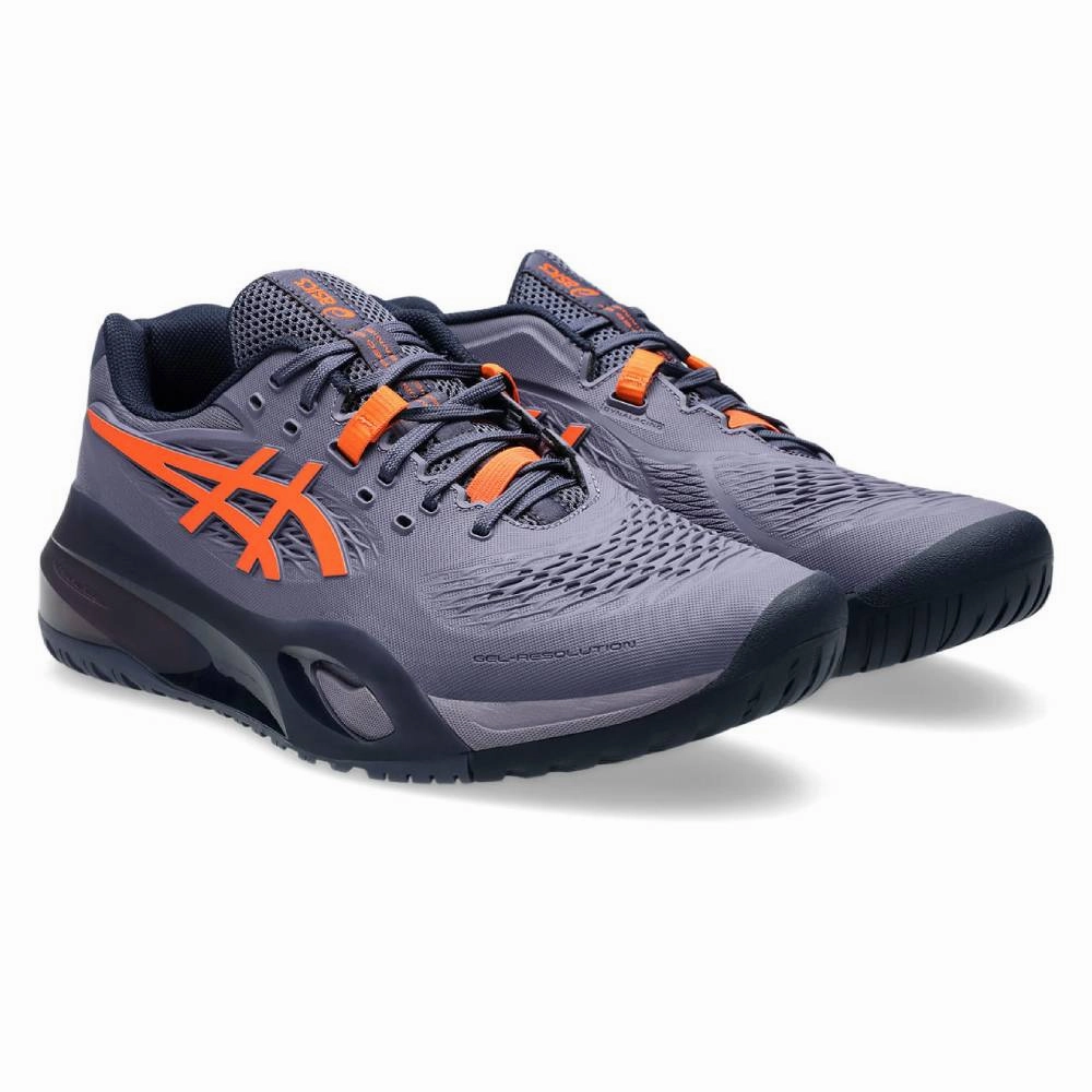 Best Running Shoe Asics ASICS GEL RESOLUTION X MEN'S TENNIS SHOE (GREYISH PURPLE/NOVA ORANGE)