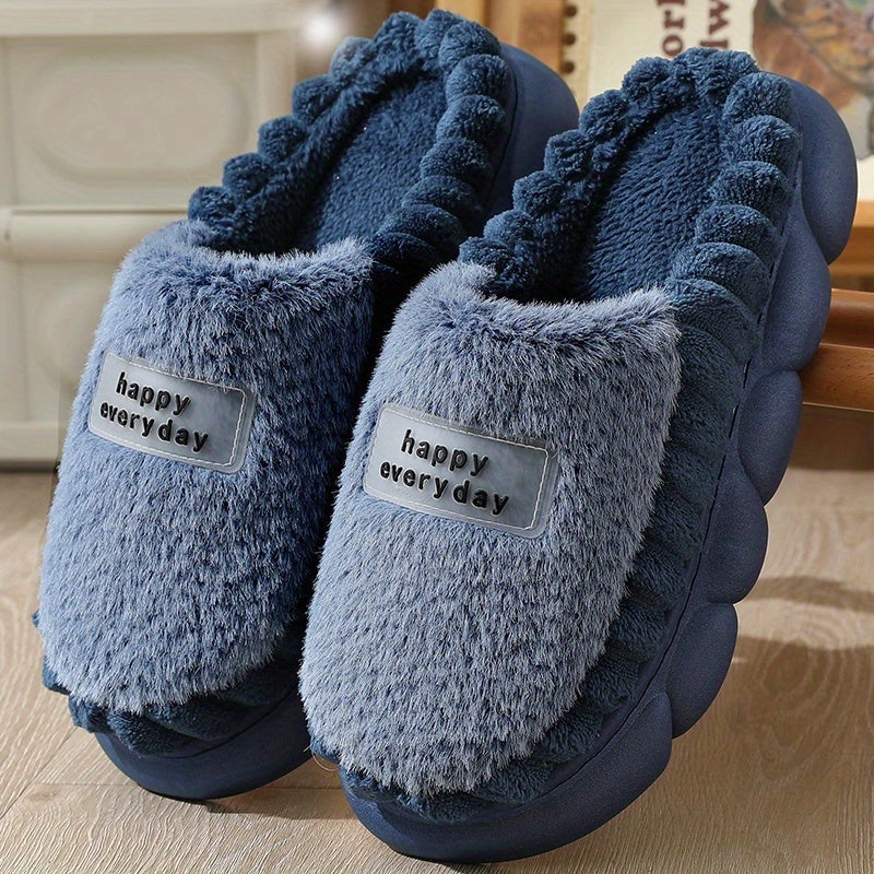 Ella  Blaue flauschige Hausschuhe mit rutschfester Sohle Alo Yoga Slippers