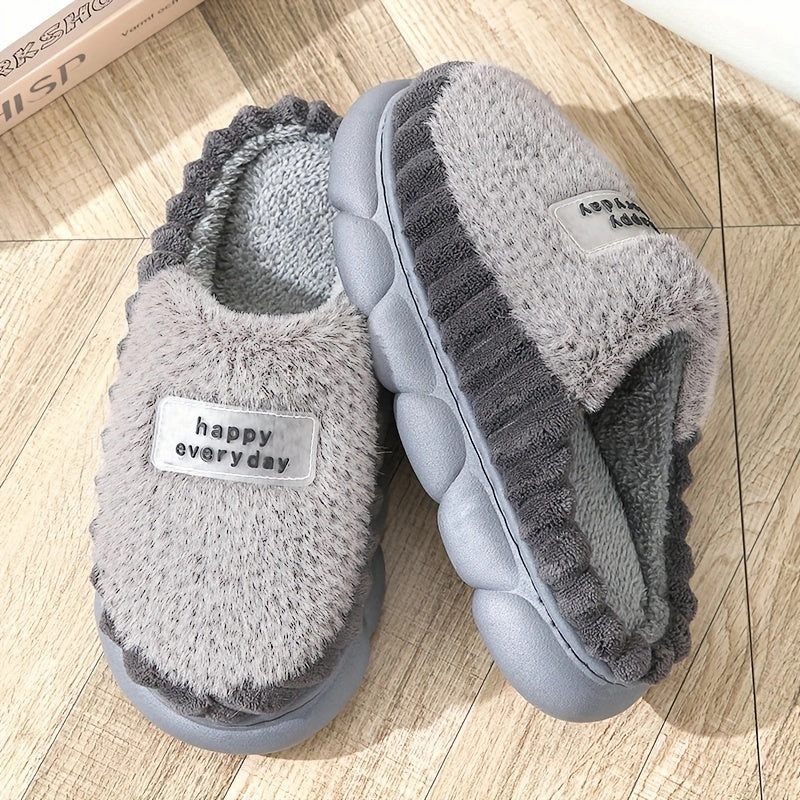 Ella  Blaue flauschige Hausschuhe mit rutschfester Sohle Modern Family Gloria Slippers