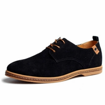 New spring men flats lace up male suede oxfords men leather shoe Casual Shoes With Bootcut Jeans