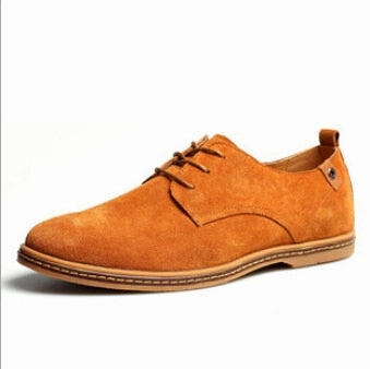 New spring men flats lace up male suede oxfords men leather shoe Casual Shoes Types