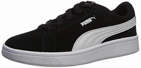 PUMA Unisex-Child Vikky 2 Suede Slip On Sneaker Black White Silver, 5 Toddler Asics Slip On Walking Shoes