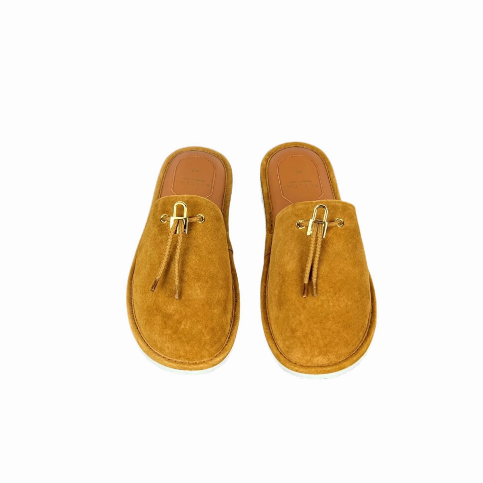 Buscemi Men's Greenwich Cuoio Leather Slippers Hometop Slippers