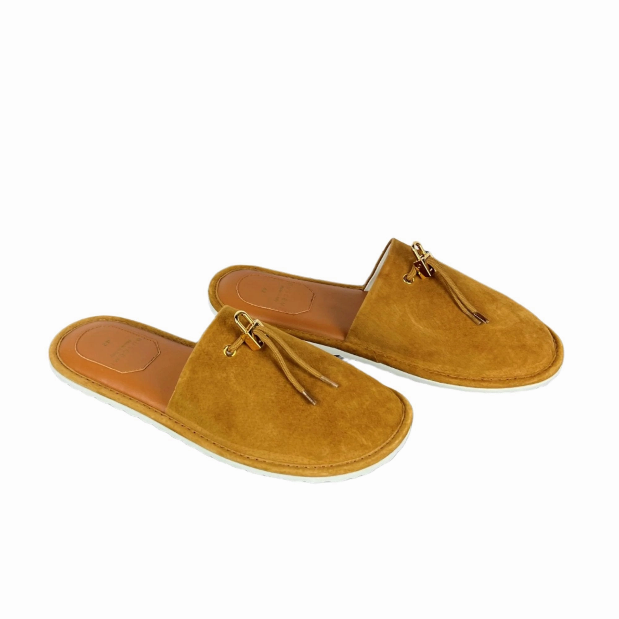 Raffia Platform Slides Buscemi Men's Greenwich Cuoio Leather Slippers