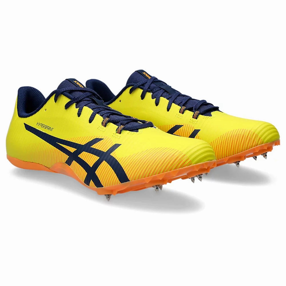 Best Asics Shoes For Walking On Concrete ASICS HYPERSPRINT 8 (M) - (BRIGHT YELLOW/ BLUE EXPANSE) RUNNING SHOES