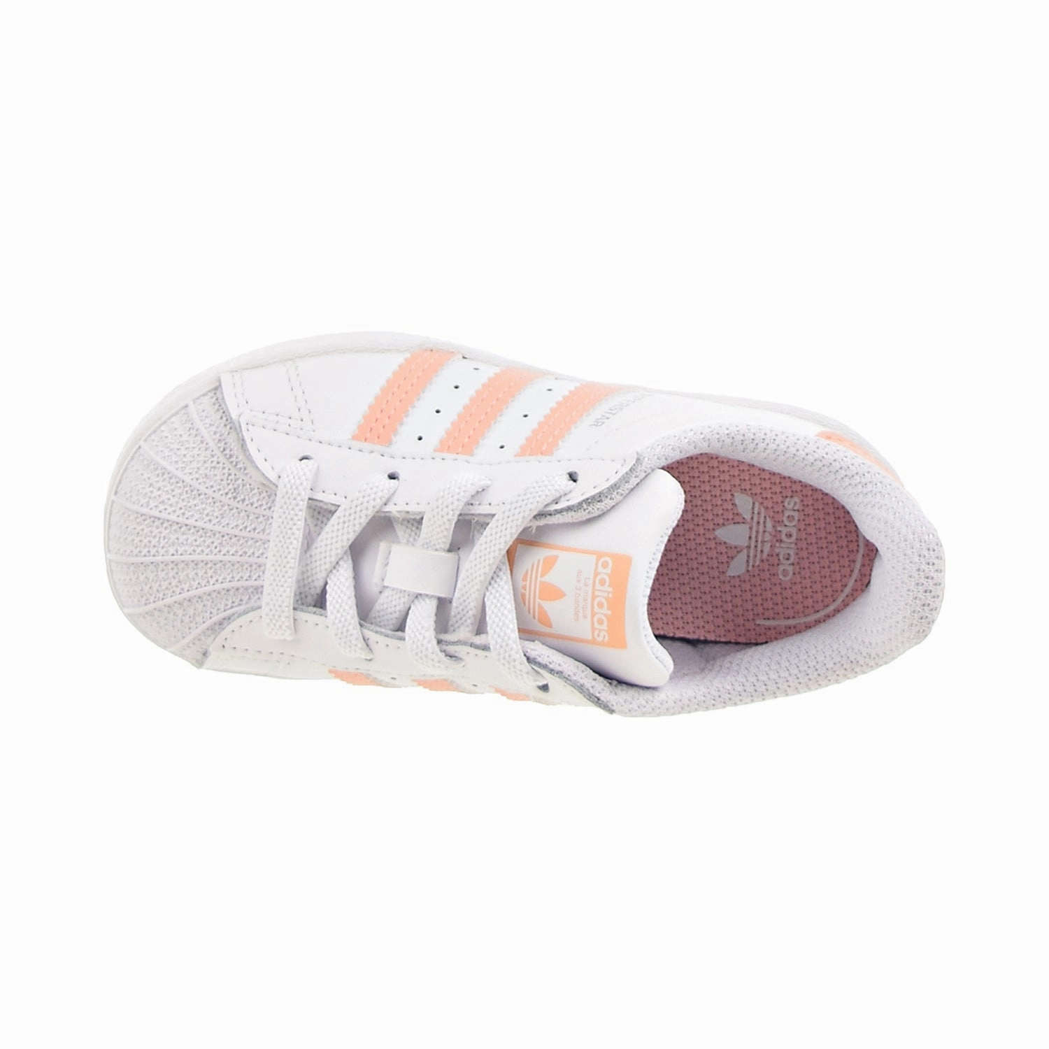Adidas Superstar EL I Toddlers' Shoes Footwear White-Haze Coral-Footwear White Adidas Track Shoes