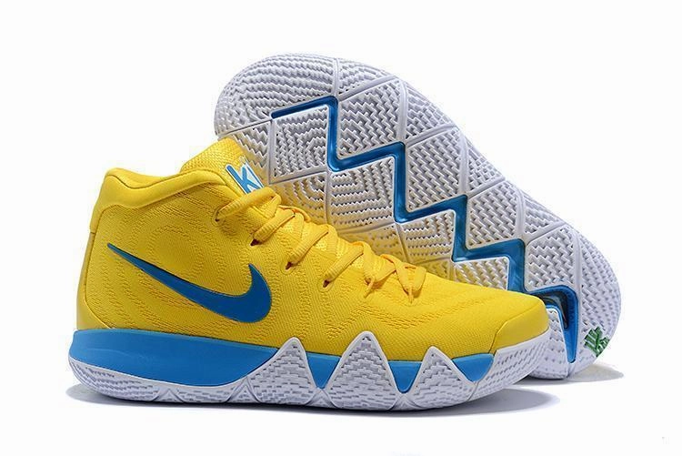 Asics Structured Shoes Nike Kyrie 4 Yellow Blue Men Basketball Shoes Sale Size US 7,8,8.5,9.5,10,11,12