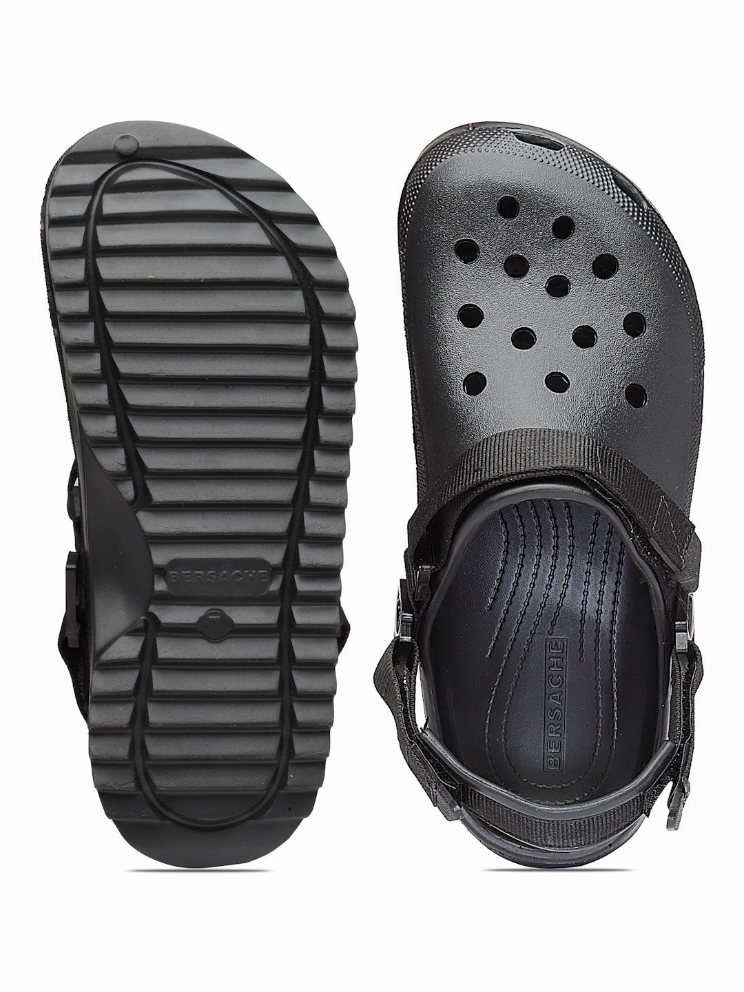 Bersache Extra Soft Classic Casual with  Regular wear with Ultra Soft & Flexibility Technology Clog's for Men's & Boy's (6137-Black) Universal Slippers