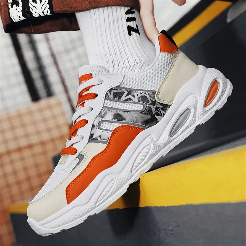 Hot Sale Men's Casual Sneaker Autumn Mixed Color Mesh Outdoor Shoes for Mens Trendy Mans Tennis Sports Lightweight Male Sneakers Reebok Club C Extra Platform Casual Shoes