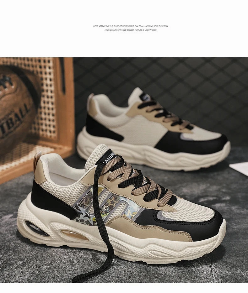 Hot Sale Men's Casual Sneaker Autumn Mixed Color Mesh Outdoor Shoes for Mens Trendy Mans Tennis Sports Lightweight Male Sneakers 9060 Casual Shoes Moonbeam