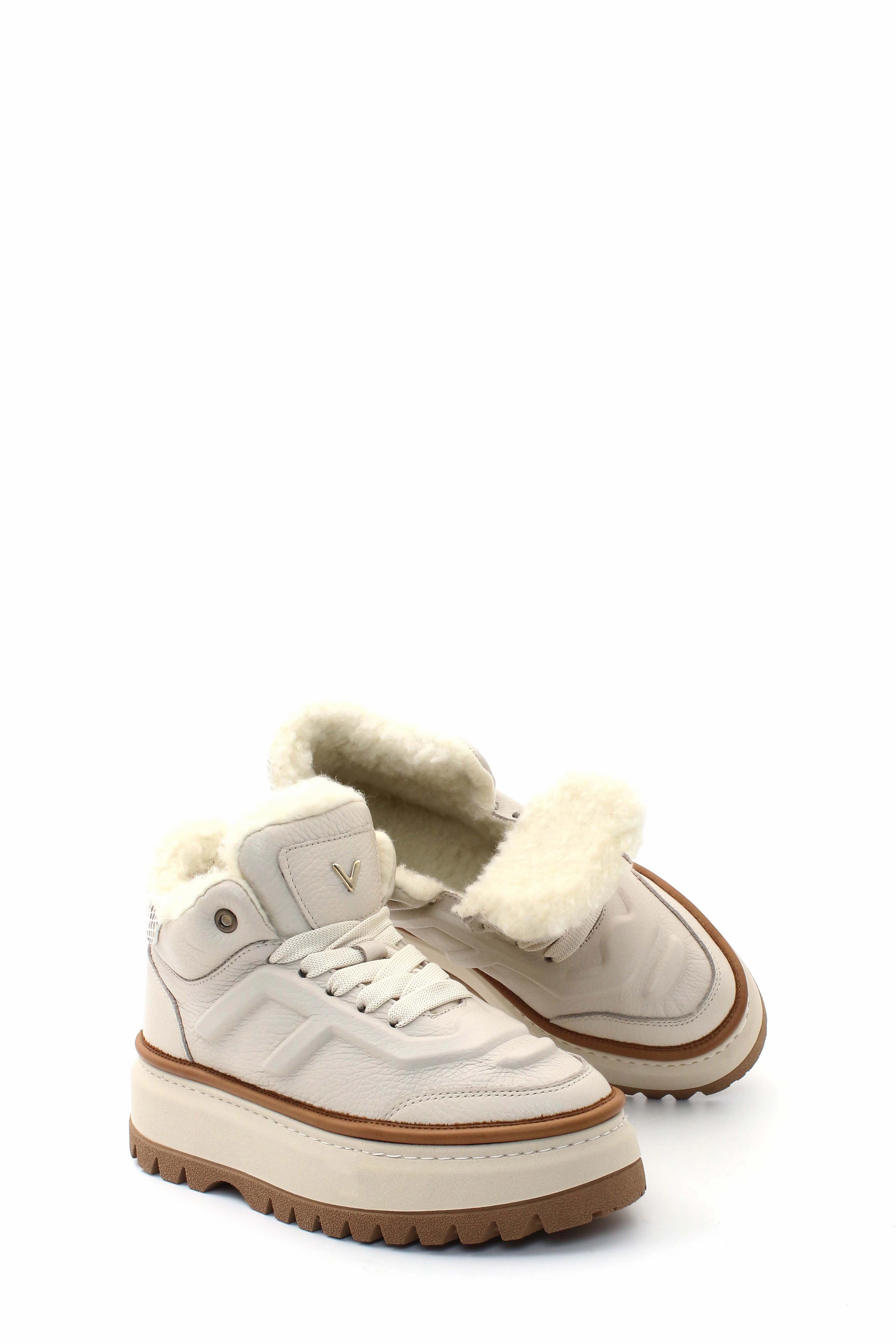 Casual Shoes With Heels FST Genuine Leather Women's Casual Boot 409SZA3115 218-203-207 BEIGE - Poti