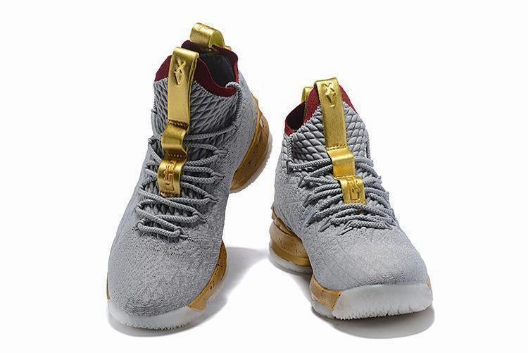 Nike Lebron XV 15 Grey Gold Bordeaux Men Shoes Sale Size US7,8,8.5,9,10,11,12 Shoelaces For Asics Running Shoes