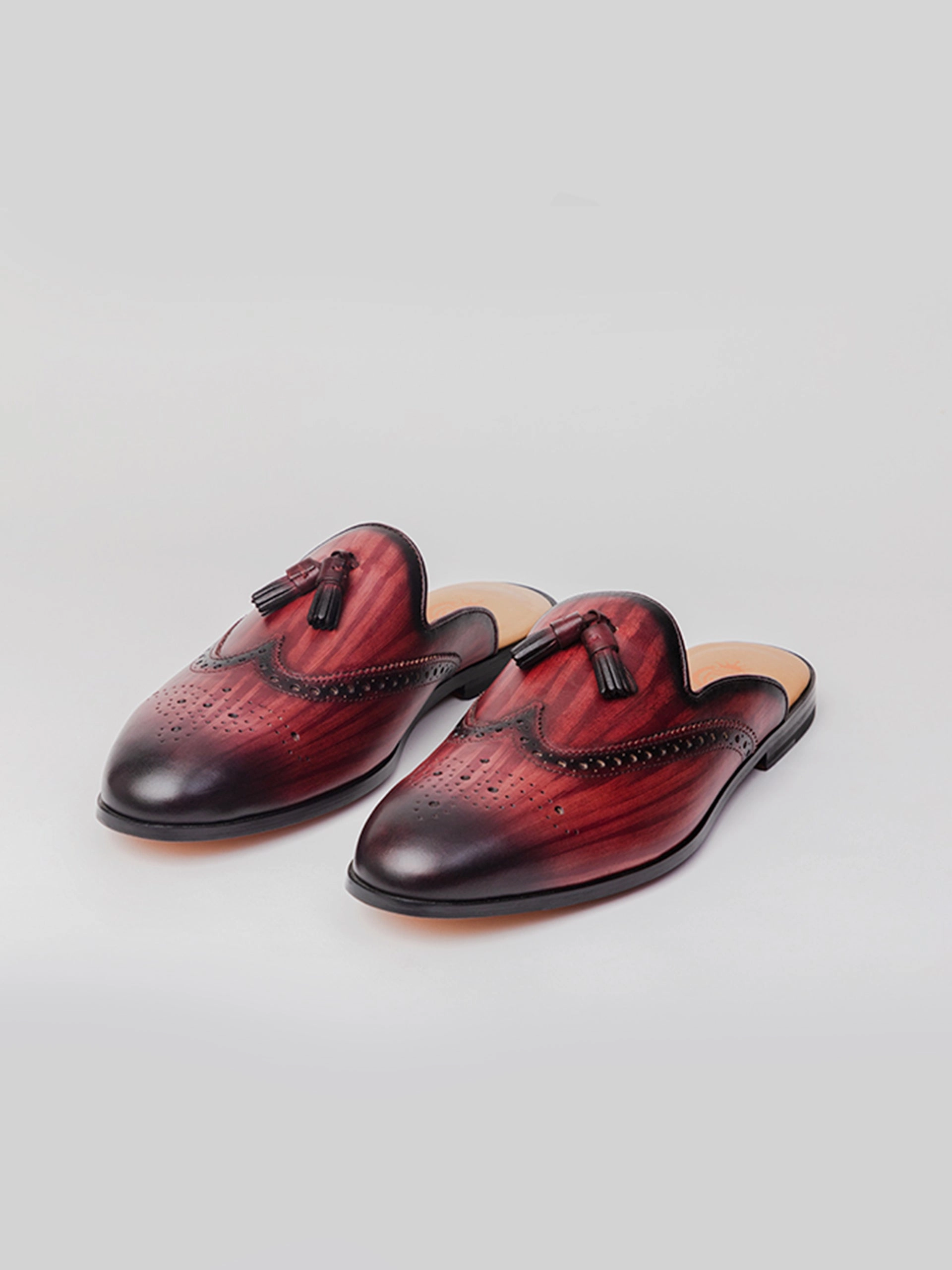 Women Loafers Seira Tassel Mules - Oxblood Patina