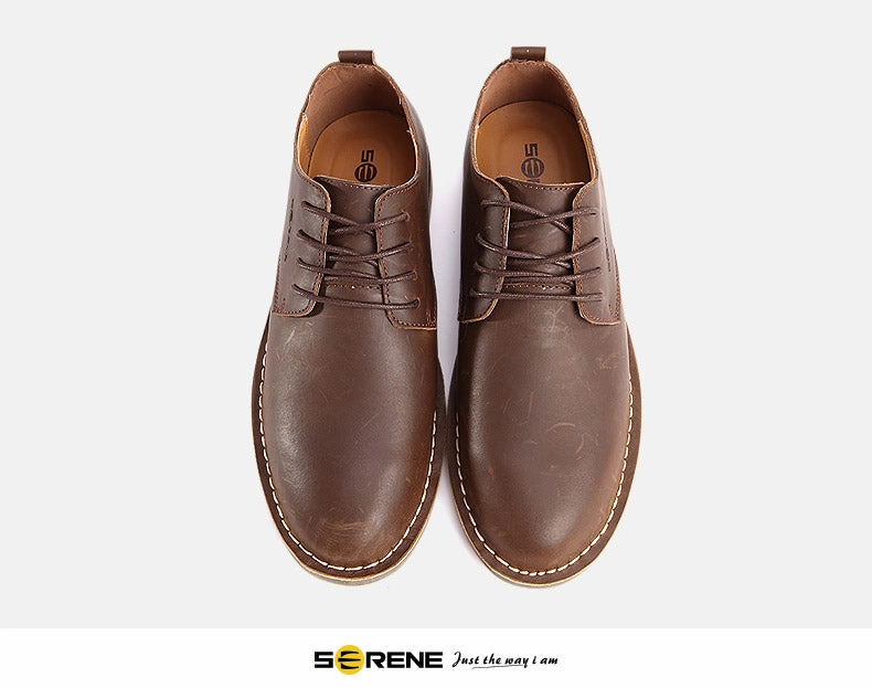 Blazer Low Platform Casual Shoes SERENE 2017 Casual Derby Cow Leather Men Shoes