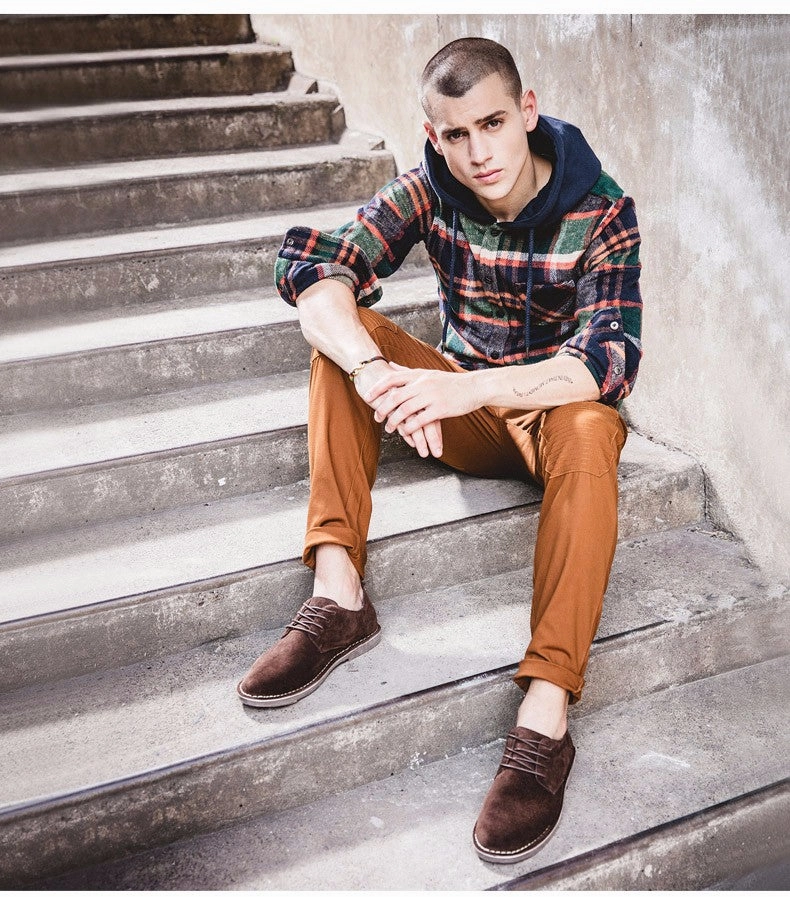 Casual Shoe Styles SERENE 2017 Casual Derby Cow Leather Men Shoes