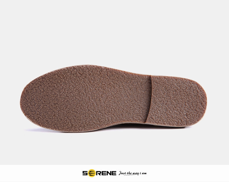 SERENE 2017 Casual Derby Cow Leather Men Shoes Casual Shoes Middle Aged