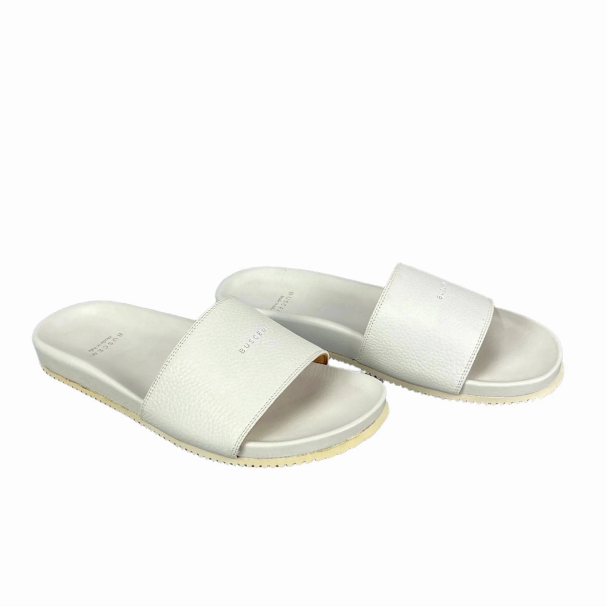 West Highland Terrier Slippers Buscemi Mens Slide Core Alce White Alce Leather Sandals