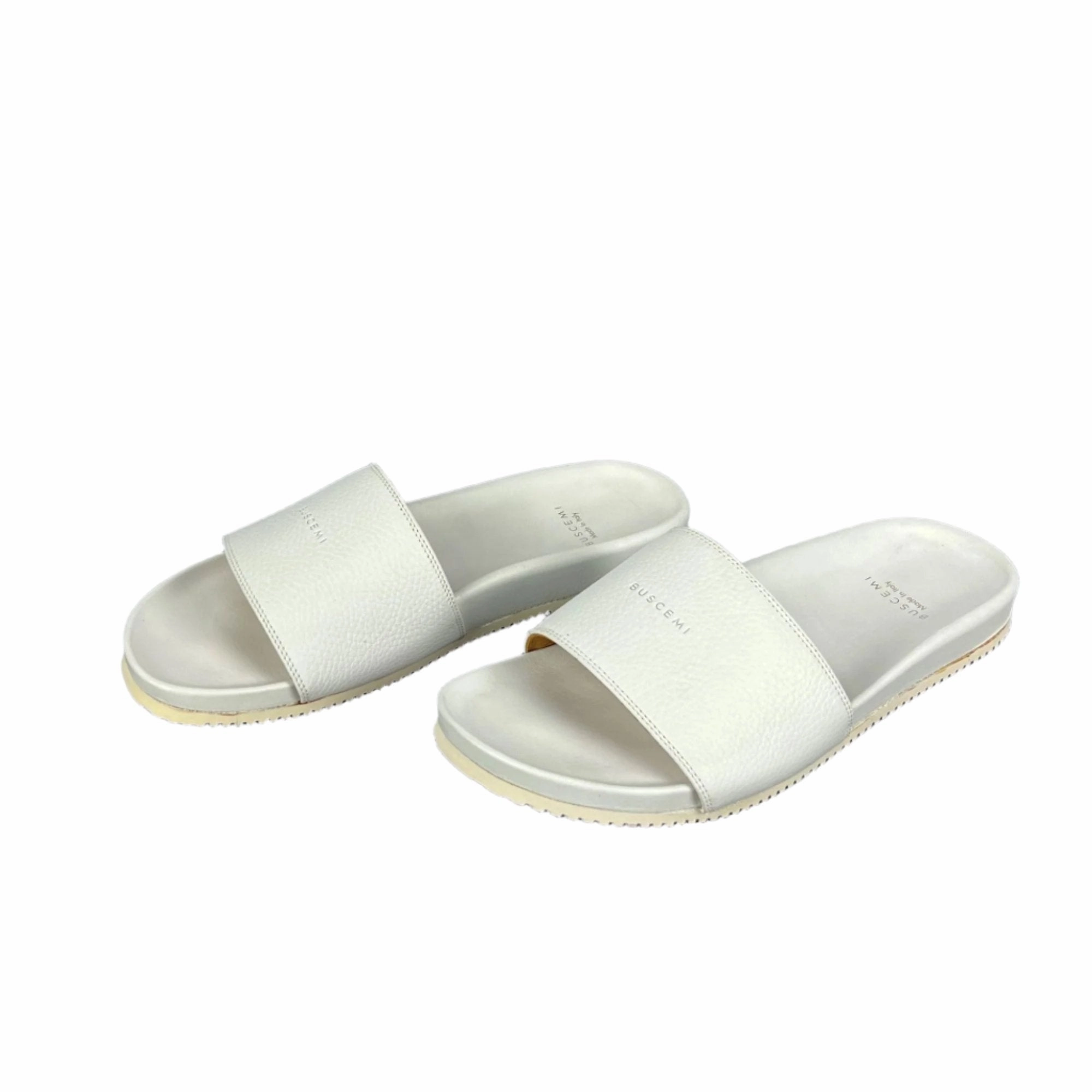 Buscemi Mens Slide Core Alce White Alce Leather Sandals L.l. Bean Slippers