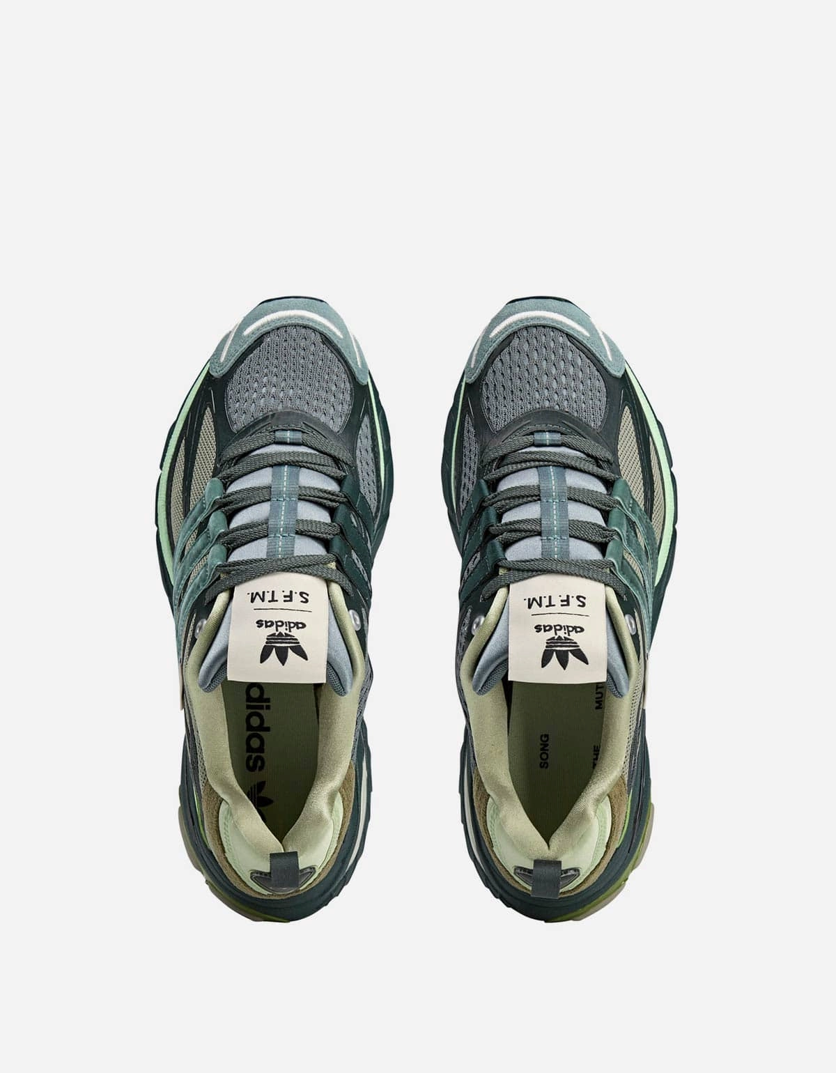 Winterized Adidas Shoes SFTM x Adidas SFTM-004 Green Adistar Cushion Trainers