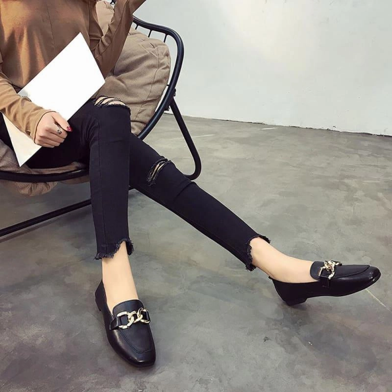 Shallow Mouth Loafers Summer Fashion Sweet Flats Penny Loafers Wiki
