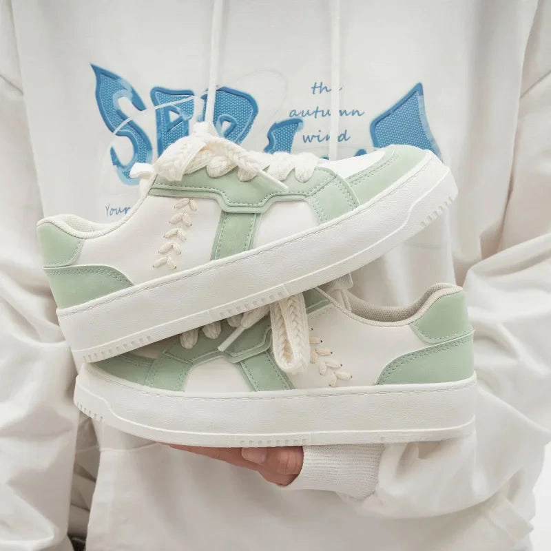 binfenxie  -  Women's New Ulluang Thin Casual Versatile Leather Shoes High Aesthetic Value Rubber Upper Shoes For Fashion Air Force Casual Shoes