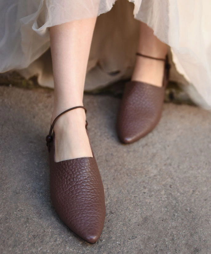 Flat Track Hot Shoe For Sale Sheepskin Splicing Flat Shoes For Women Pointed Toe Buckle Strap