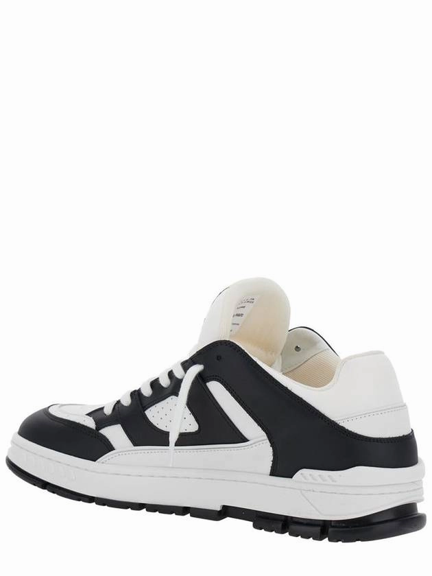 Buy Sell Sneakers Near Me 'Area Lo' Black And White Low Top Sneakers With Laminated Leather In Leather Blend Man