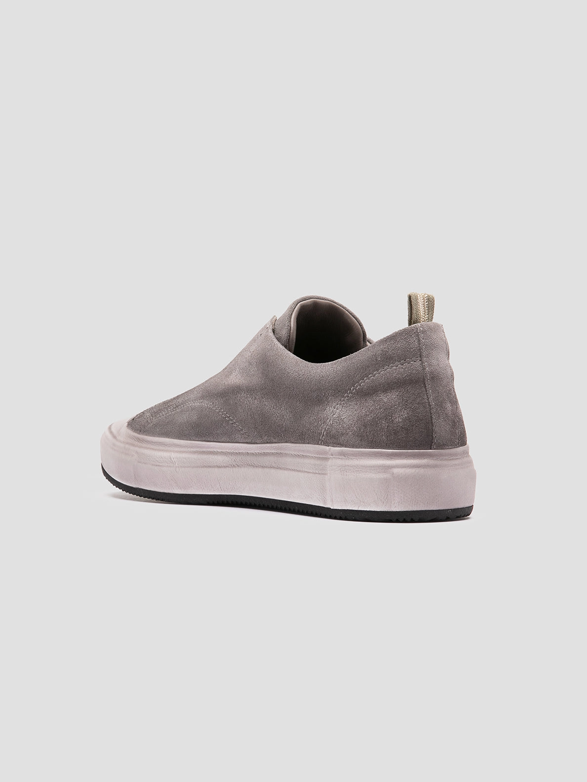 DUB 001 - Grey Leather and Suede Slip On Sneakers Sneakers With Removable Insoles