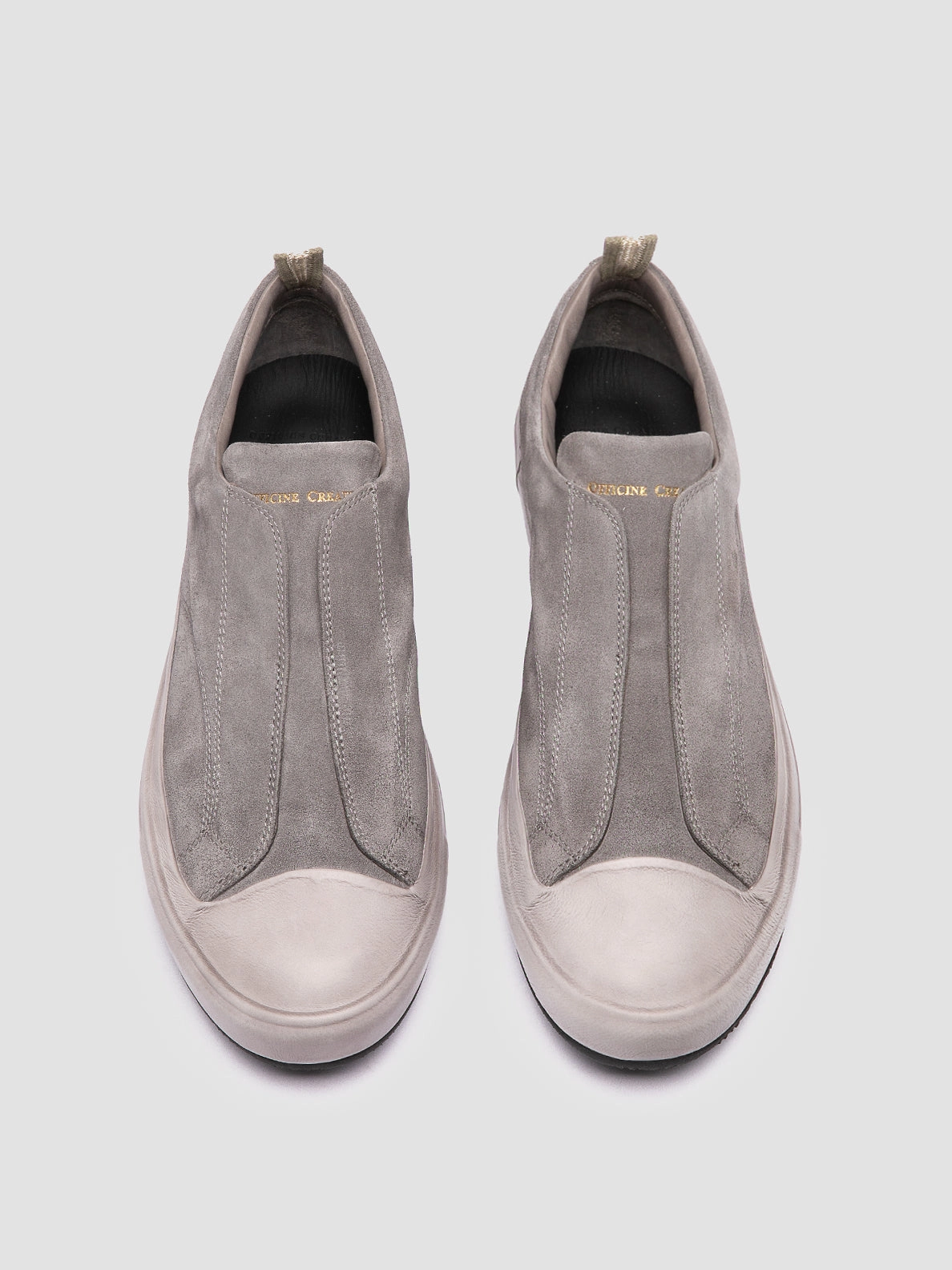DUB 001 - Grey Leather and Suede Slip On Sneakers Boys Sneakers