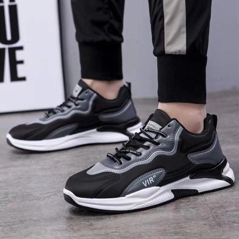 Fashion Black White Sneakers Casual Outdoor Lightweight Breathable Sports Shoes For Men Tall Sneakers