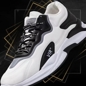 Sneakers Fashion Black White Sneakers Casual Outdoor Lightweight Breathable Sports Shoes For Men