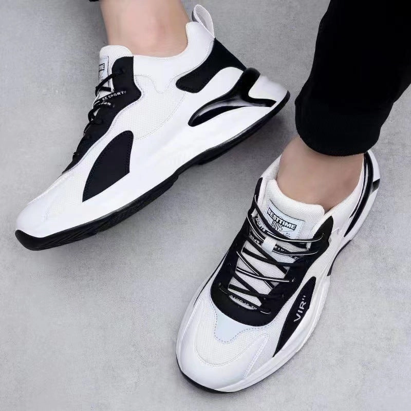 Knit Sneakers Fashion Black White Sneakers Casual Outdoor Lightweight Breathable Sports Shoes For Men