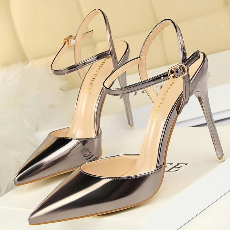 Sandals That Cover Toes Shoes Fashion Sandals Patent Leather High Heels