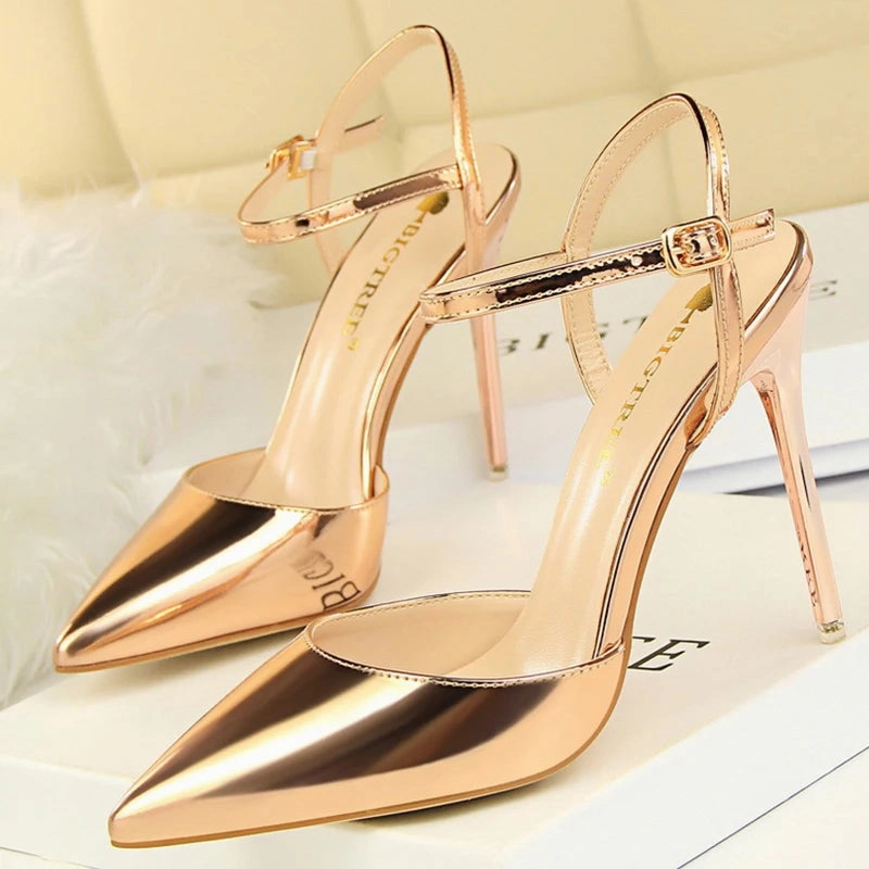 Shoes Fashion Sandals Patent Leather High Heels Sandals Grande