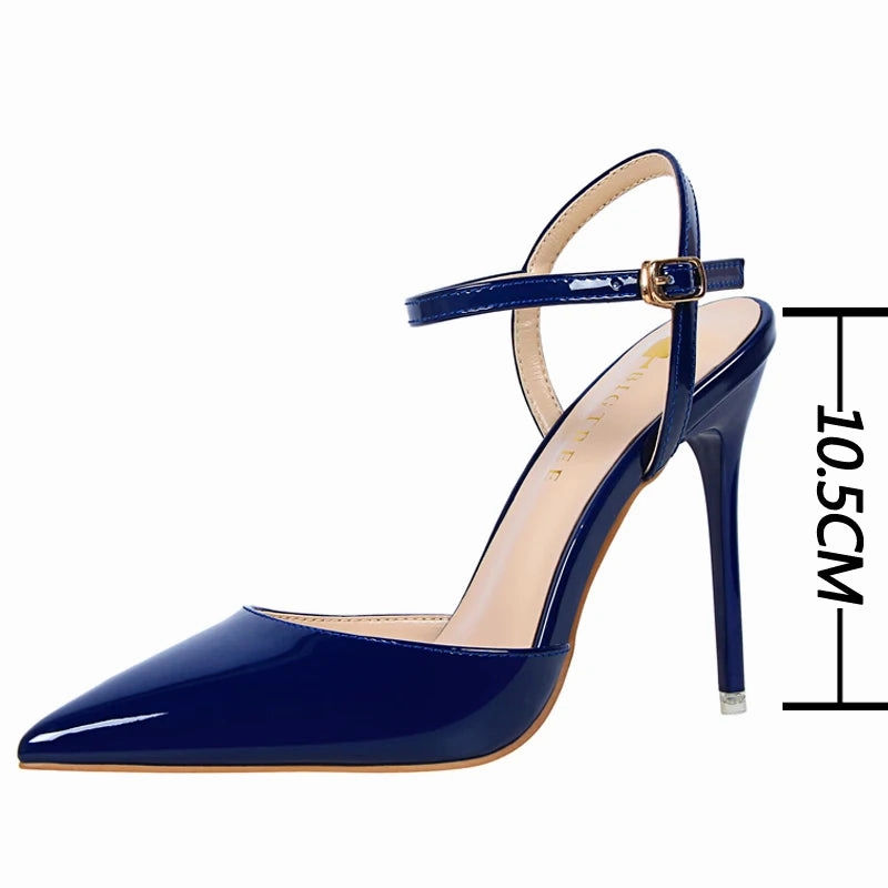 Sandals For Women Velcro Shoes Fashion Sandals Patent Leather High Heels