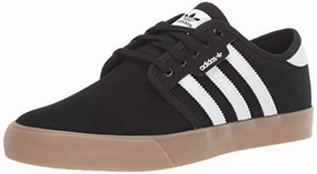 Adidas Artificial Turf Soccer Shoes adidas mens Seeley Sneaker, Black/White/Gum, 10.5 US