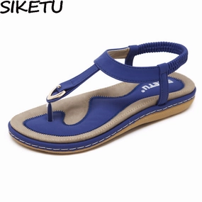 Siketu Summer Shoes Women Bohemia Ethnic Flip Flops Soft Flat Sandals Woman Casual Comfortable Plus Raccoon Flip Flops