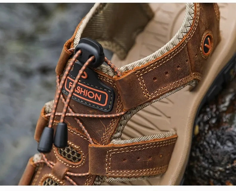 Taos Trulie Sandals Genuine Leather Men Sandals Summer Men's Shoes Outdoor Water Shoes Leather Sandals For Men