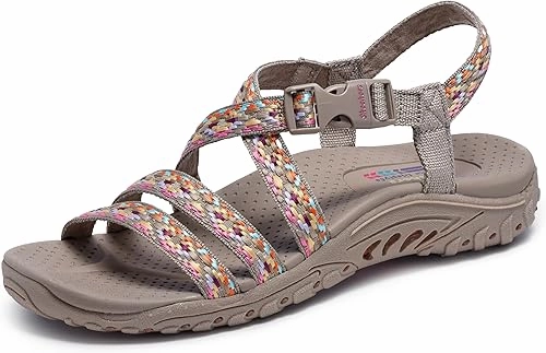 Skechers Women's Reggae-Dream Weaver Sport Sandal Flip Flops Candy