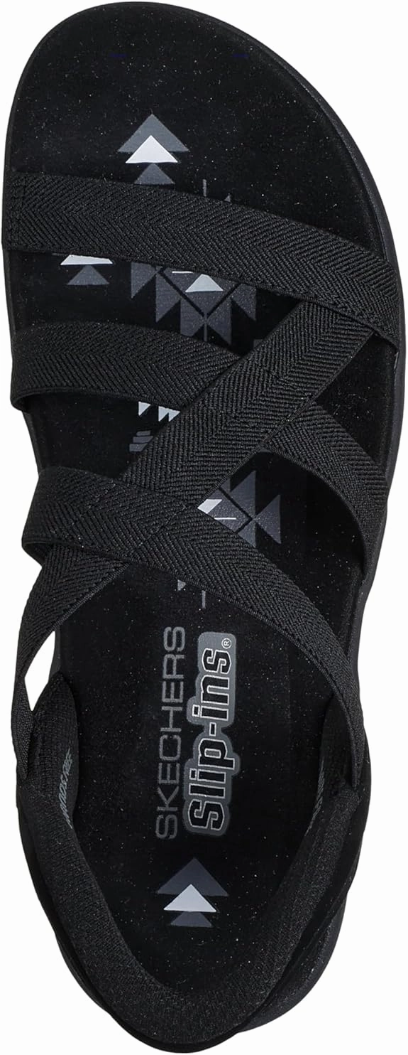 Skechers Women's Reggae Slim-Stretch Flex Hands Free Slip-ins Sandal Flip Flops And Driving