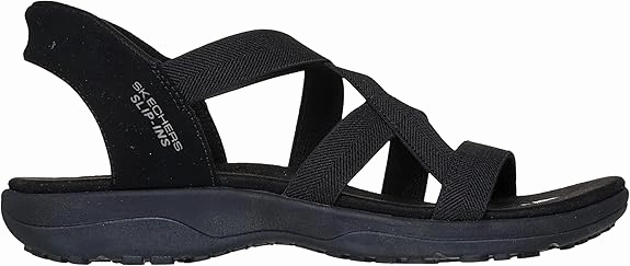 Wedding Flip Flop Basket Skechers Women's Reggae Slim-Stretch Flex Hands Free Slip-ins Sandal