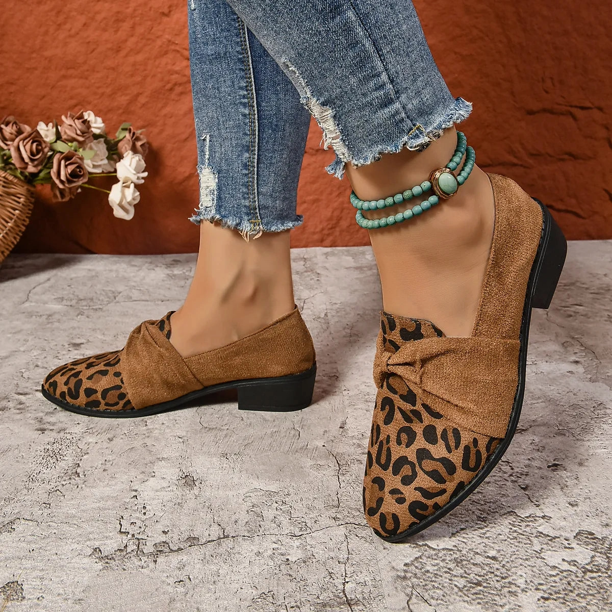 Janelle Loafers Women's Loafers Pointed Toe Chunky Heel Shoes