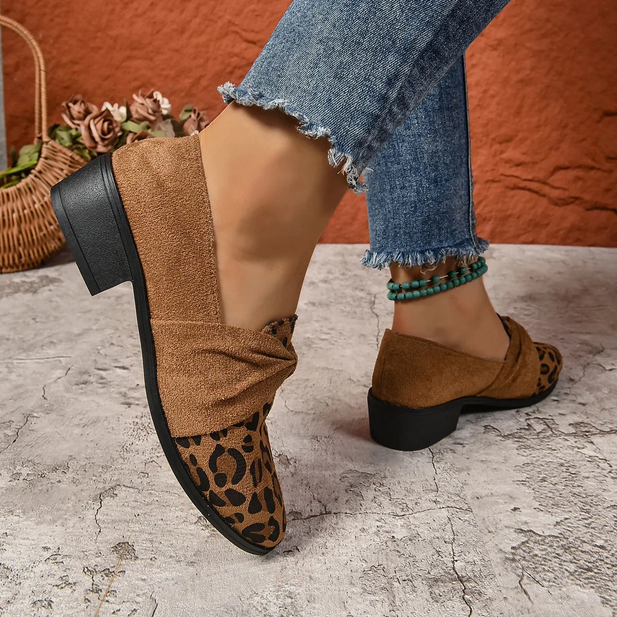 Women's Loafers Pointed Toe Chunky Heel Shoes Stuart Weitzman Loafers Sale